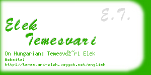 elek temesvari business card